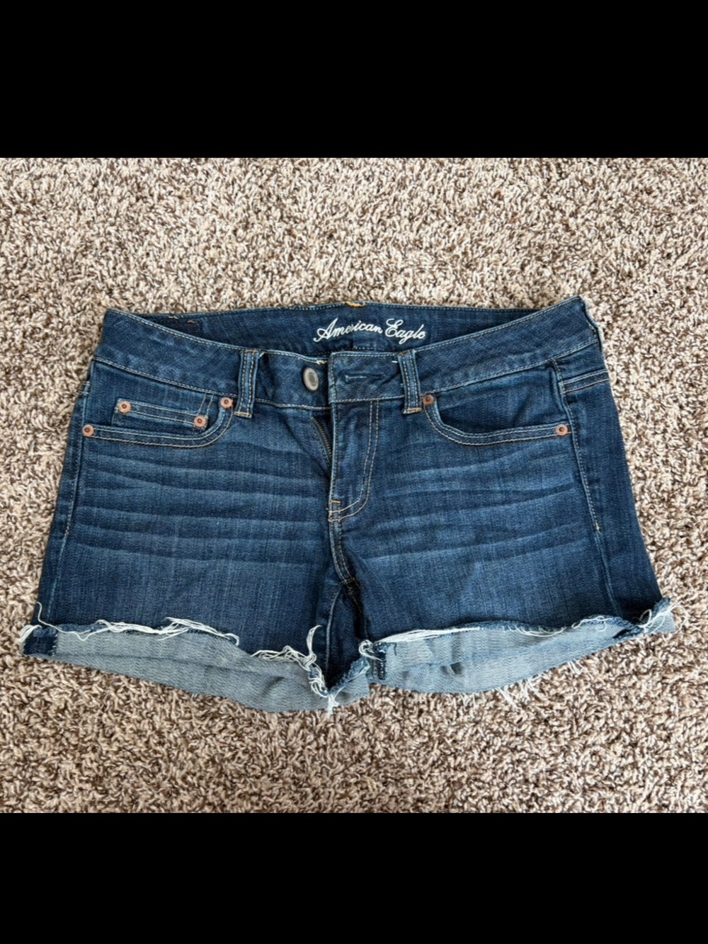 American Eagle Outfitters Indigo Rolled Hem Denim Shorts